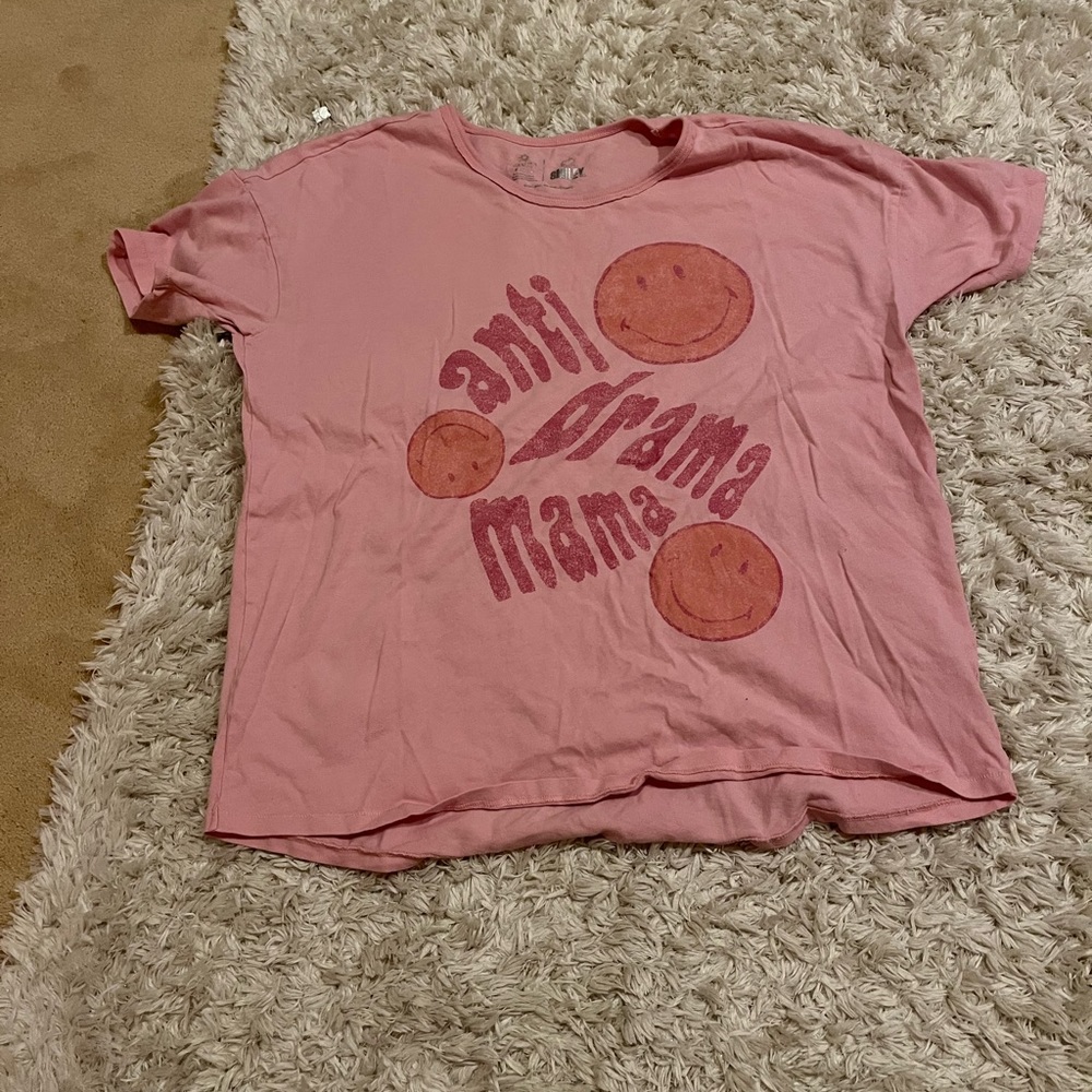 Pink smiley face Gracie tee